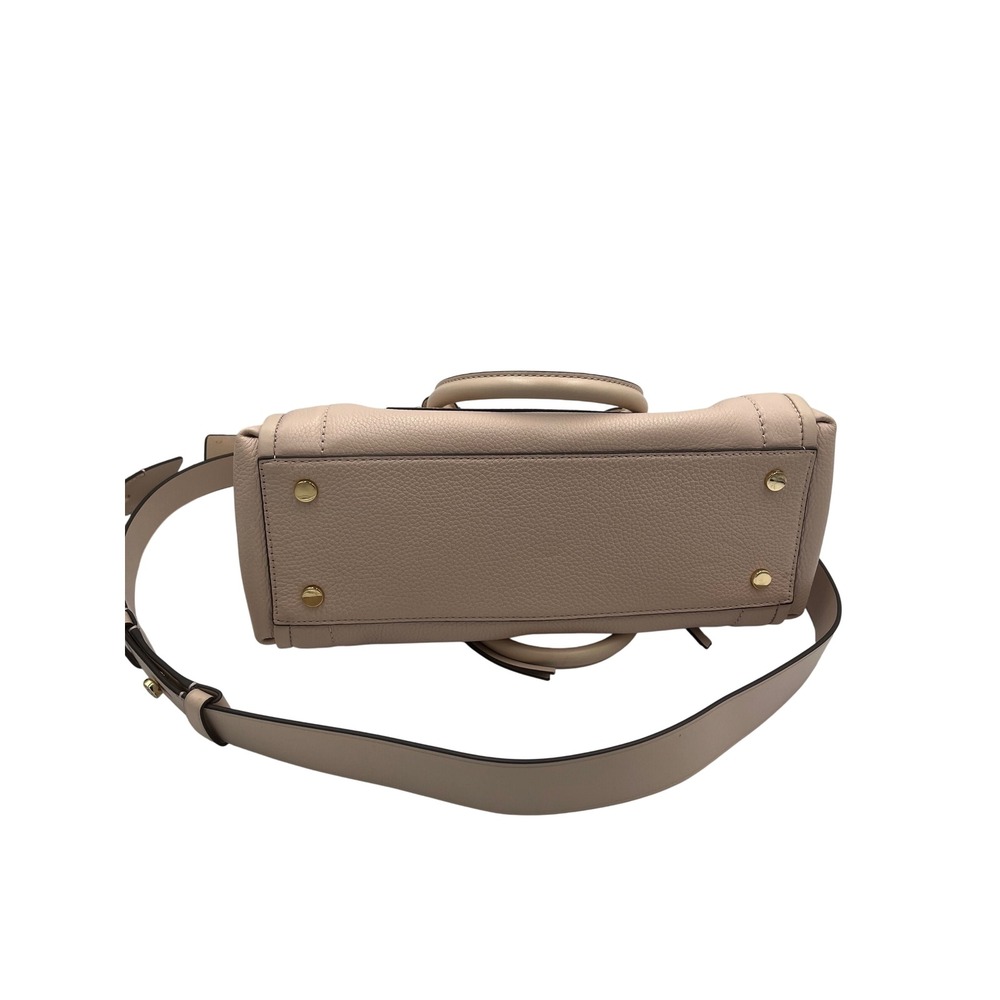 Michael Kors Carine Md Pebbled Leather Satchel Bag Blush Pk Gold Tone HW KPN666 - Picture 6 of 9